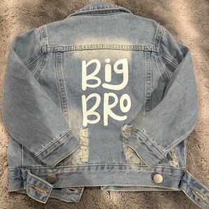 Kids Denim Jacket with 'Big Bro' Print
